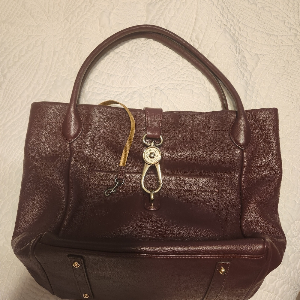 Dooney Bourke Large Burgundy Logo Lock Tote
